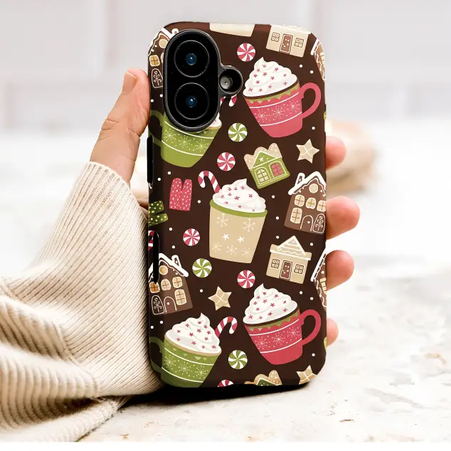 Oppo Reno8 Christmas Gingerbread House and Hot Cocoa Pattern S S Phone Case