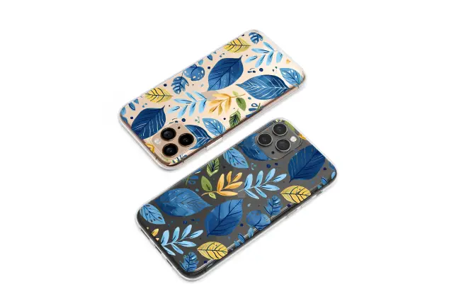 Oppo Reno8 Clear Clear Blue Botanical Leaf Glitch Art Abstract Design S S Phone Case