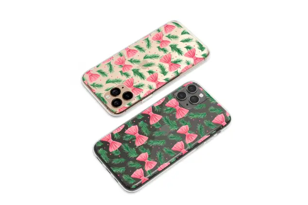 Oppo Reno8 Clear Clear Girly Christmas Bows Pine Branch Pattern Mini S S Phone Case