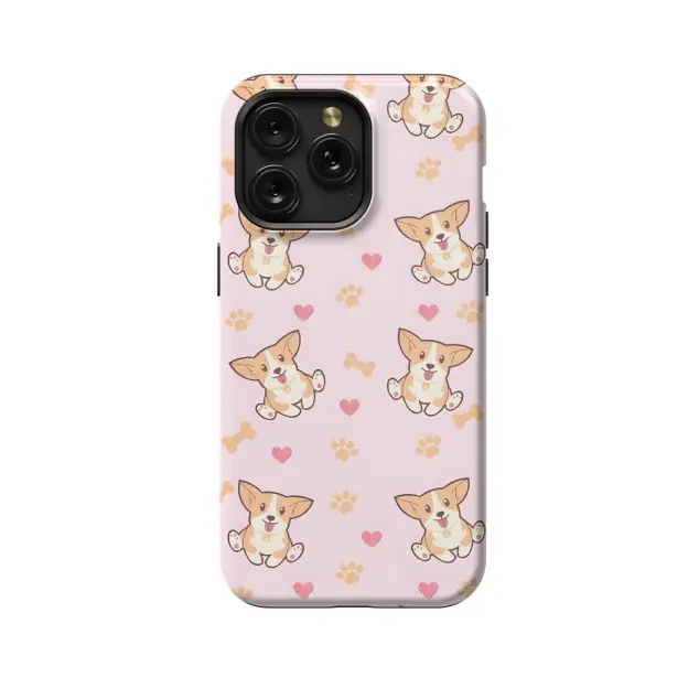 Samsung Galaxy A03 Seamless Lovely Pink Corgi Dog Phone Case