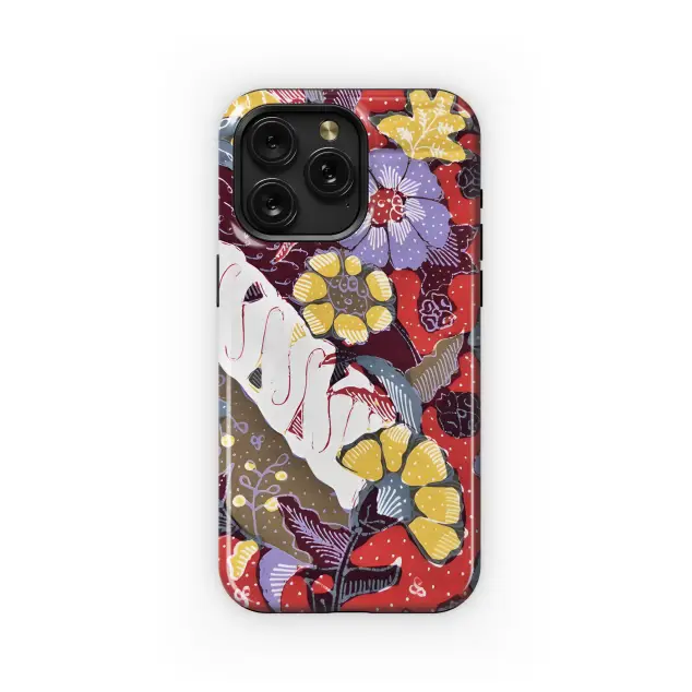 Samsung Galaxy A05 Cirebon Batik Floral Red White Phone Case