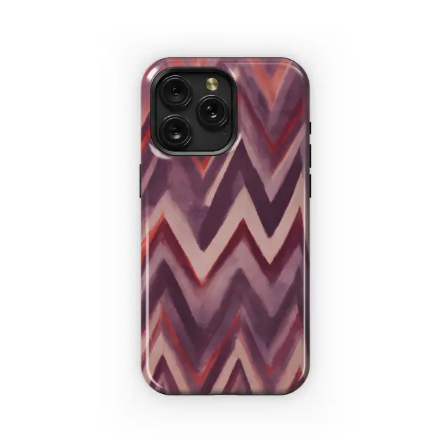 Samsung Galaxy A10 Bordeaux Zig Zag Watercolor Print Phone Case