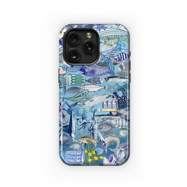 Samsung Galaxy A12 Nacho Blue Ocean Fish Frenzy Phone Case