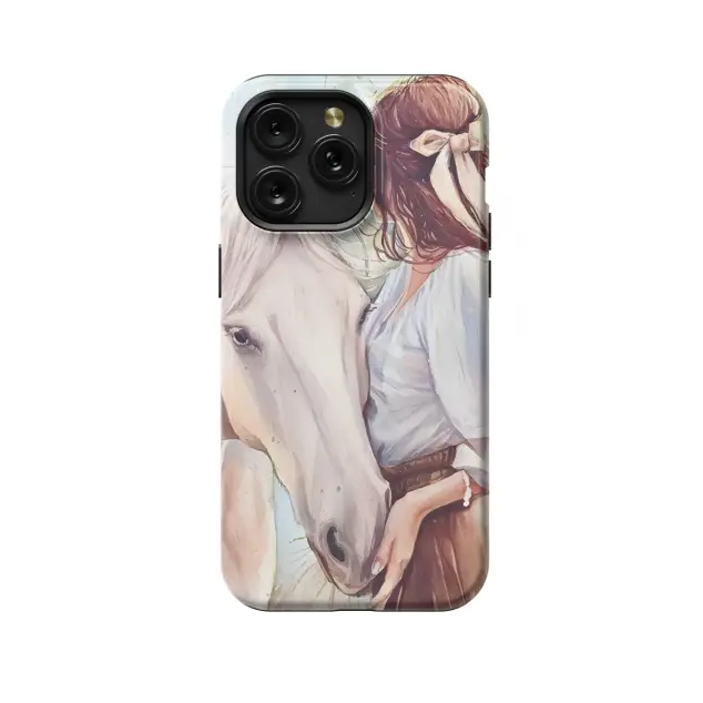 Samsung Galaxy A12 Nacho Horse and girl Phone Case