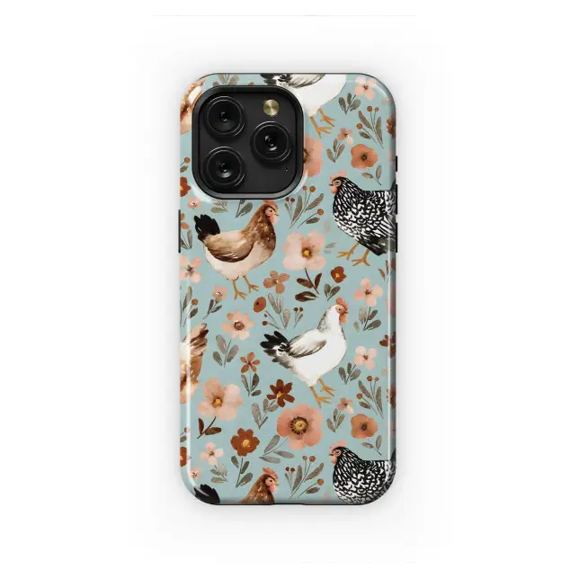 Samsung Galaxy A12 Floral Hens Garden Phone Case