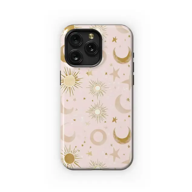 Samsung Galaxy A14 Golden Stardust and Blush Dreams Phone Case