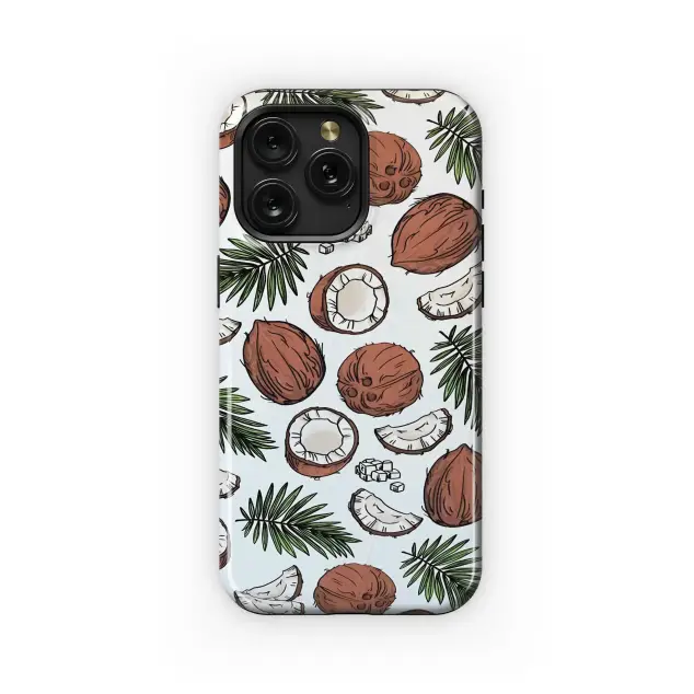 Samsung Galaxy A14 Tropical Coconut Palm Leaf Illustrated Phone Case