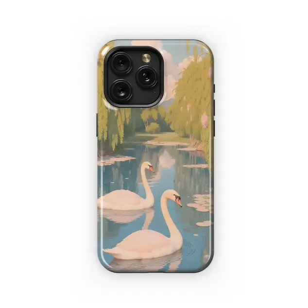 Samsung Galaxy A15 5G Swan Serenity Among Willows Phone Case
