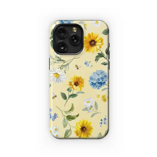Samsung Galaxy A21s Sunshine Meadow Floral with Bees Phone Case