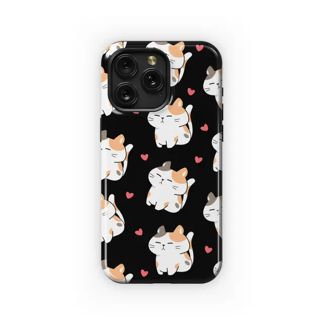 Samsung Galaxy A22 4G Black Kawaii Cat Phone Case