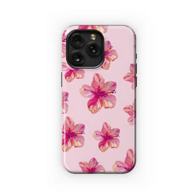 Samsung Galaxy A22 4G Pink Hibiscus Blooms Phone Case