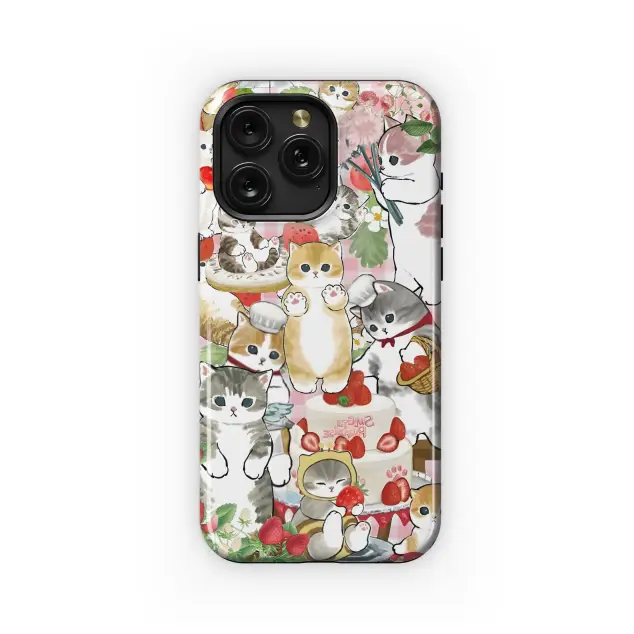 Samsung Galaxy A23 5G Drawed Funny Cute Strawberry Cat Phone Case