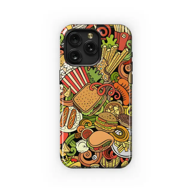 Samsung Galaxy A40 Cartoon Fastfood Doodle Phone Case