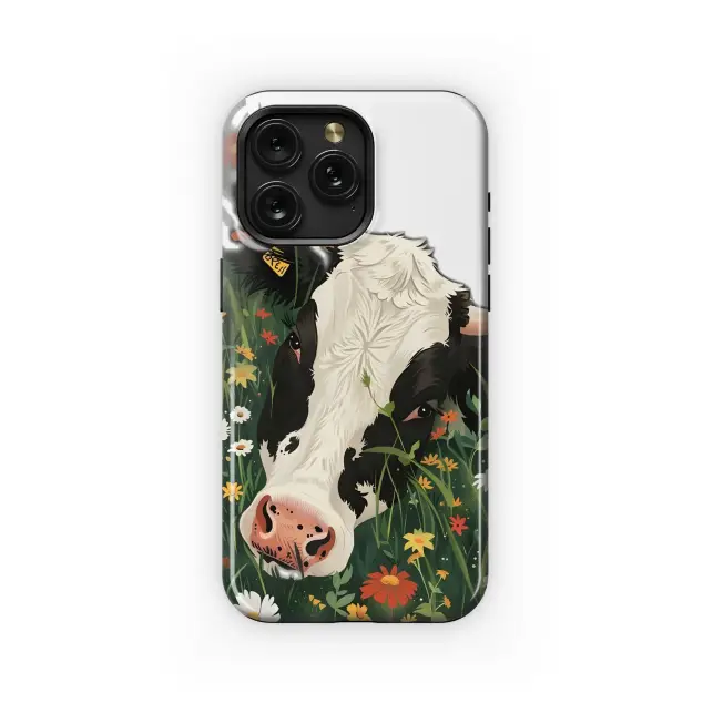 Samsung Galaxy A40 Cow in a Flower Field Phone Case