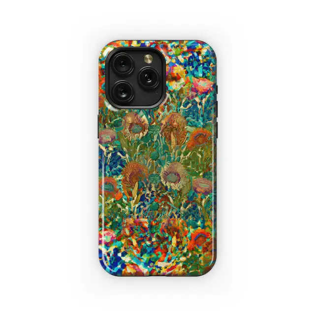 Samsung Galaxy A50 Stained Glass Abstract Tropical Leaves Phone Case