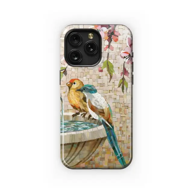 Samsung Galaxy A50s Mosaic Birds and Blossoms Phone Case
