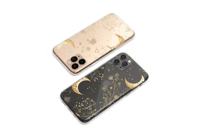 Samsung Galaxy A51 5G Clear Golden Moon & Flora Dreamscape Phone Case