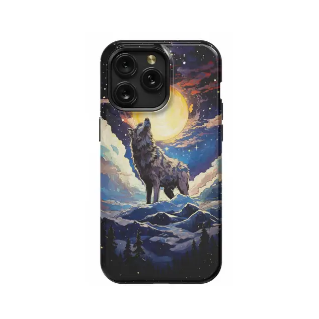 Samsung Galaxy A51 5G Wolf Sky Moon Animal Watercolor # Phone Case