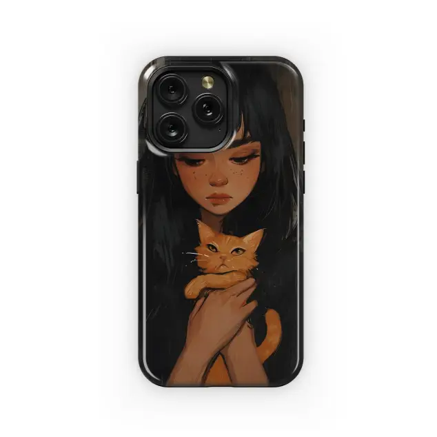 Samsung Galaxy A52s 5G Girl and Cat Phone Case
