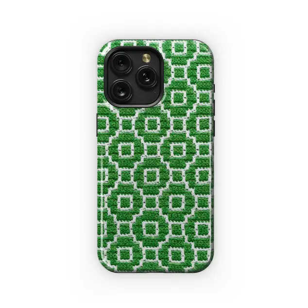 Samsung Galaxy A54 5G Green White Knitted Mosaic Phone Case