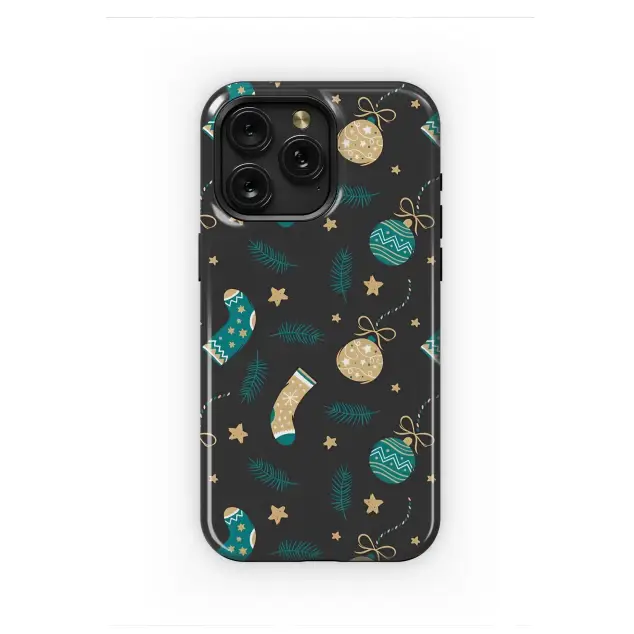 Samsung Galaxy A54 5G Teal and Gold Festive Whimsy Phone Case