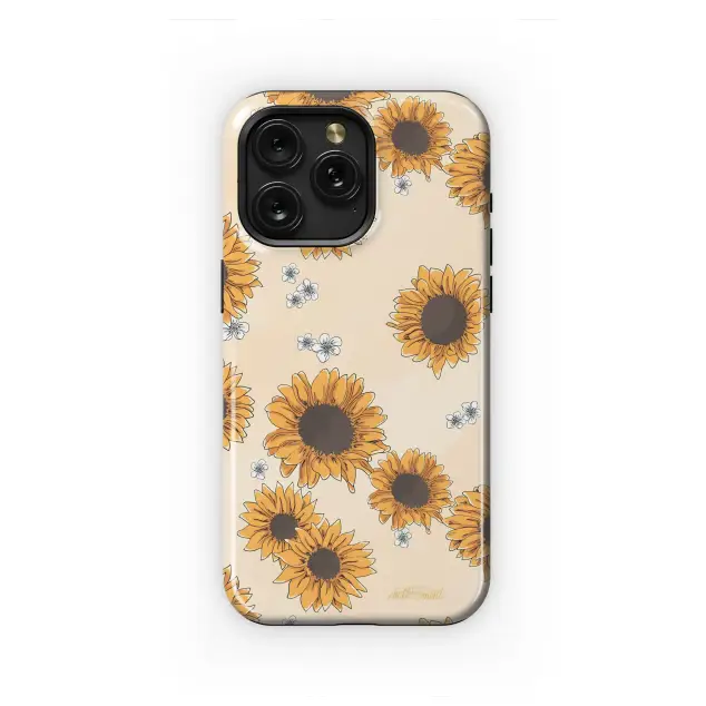 Samsung Galaxy A55 Hand-Drawn Golden Hour Sunflowers Phone Case
