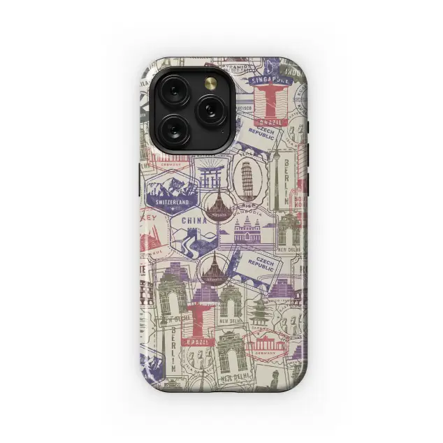 Samsung Galaxy A6 2018 World Travel Stamps Phone Case