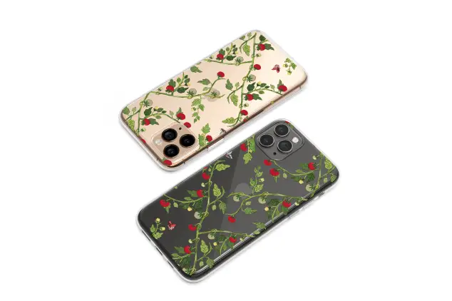 Samsung Galaxy A70 Clear Midnight Tomato Garden Vine Art Phone Case