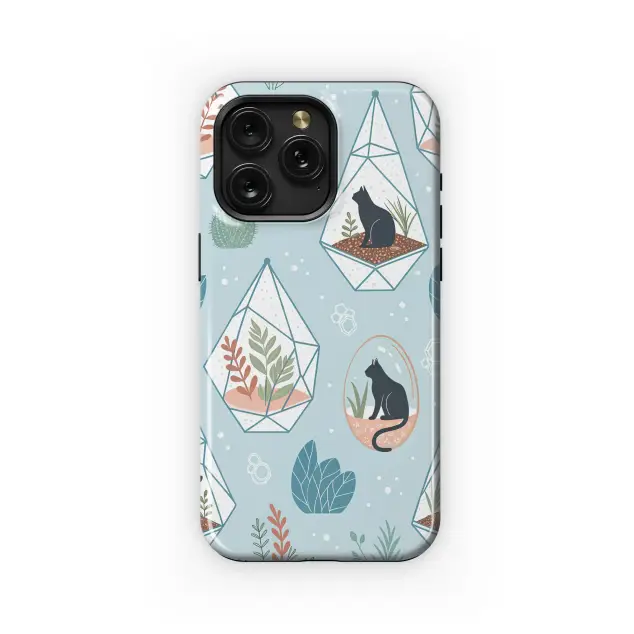Samsung Galaxy A72 5G Quiet Cats in Crystal Gardens Phone Case