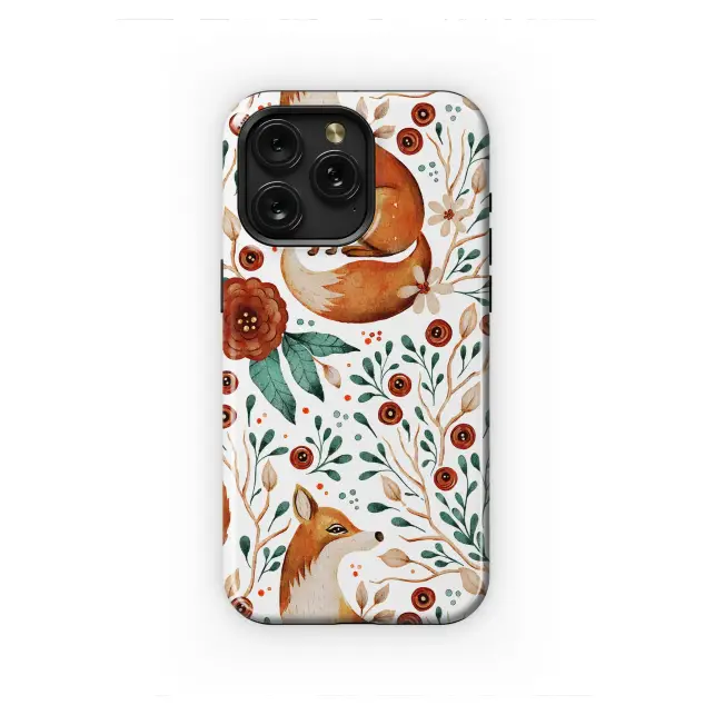 Samsung Galaxy A72 5G Wild Fox and Autumn Blooms Phone Case