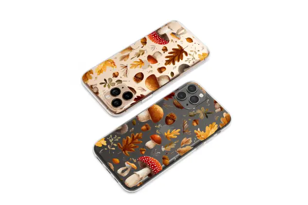 Samsung Galaxy A8 2018 Clear Enchanted Forest Floor Autumn Treasures Phone Case