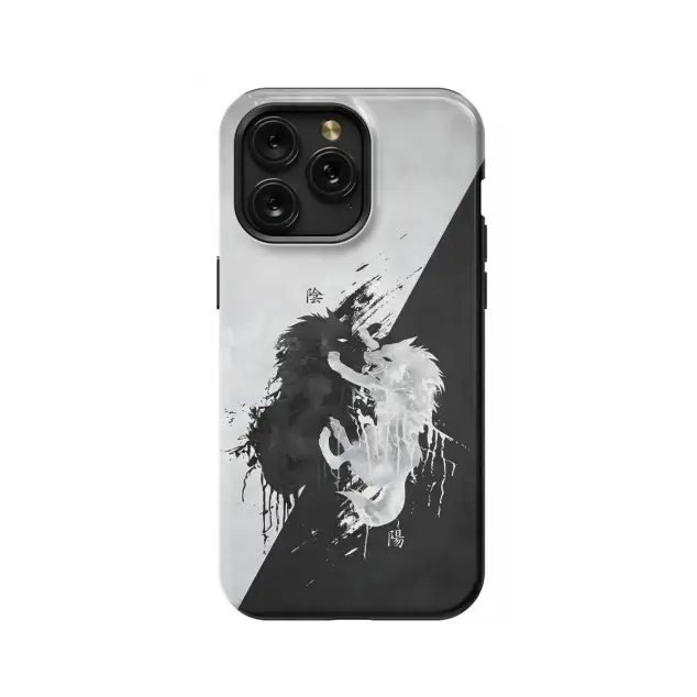 Samsung Galaxy A80 Wolf Black and White Japanese Yin and Yang # Phone Case