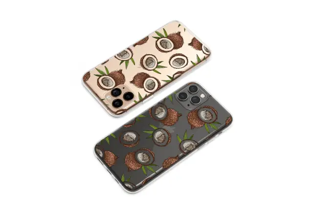 Samsung Galaxy J3 2017 Clear Tropical Coconut Escape Illustrated Design Phone Case