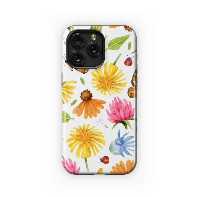 Samsung Galaxy J6 2018 Summer Meadow Butterflies Ladybugs Phone Case