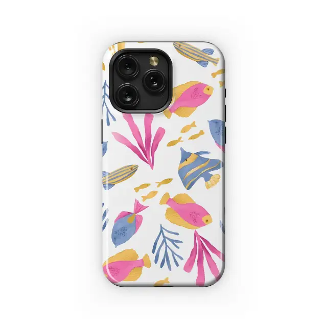 Samsung Galaxy J6 2018 Watercolor Fish & Coral Reef Phone Case