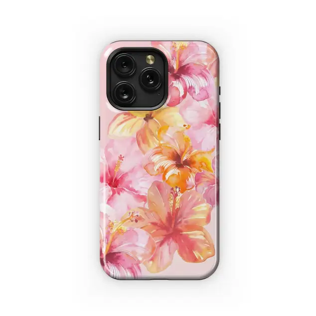 Samsung Galaxy M11 Watercolor Hibiscus Blooms Phone Case