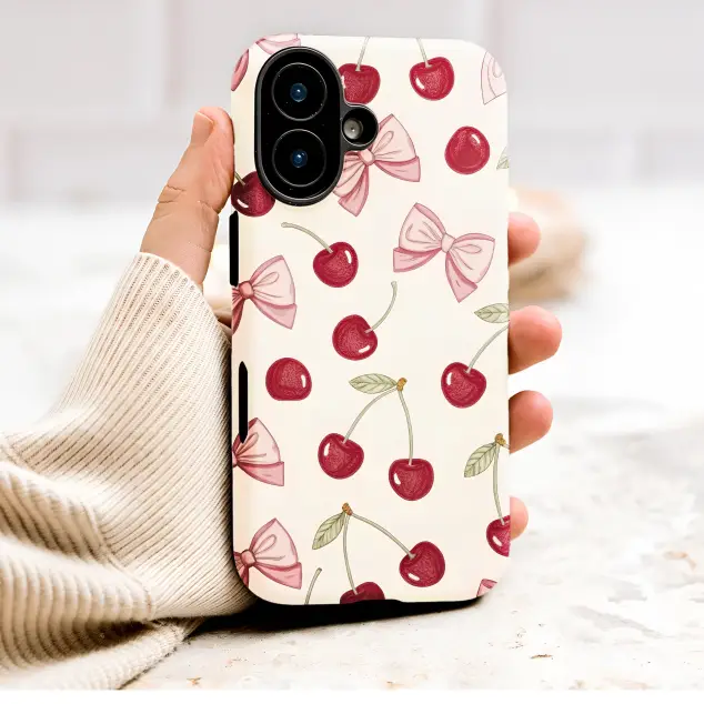 Samsung Galaxy Note 10 Lite Coquette Cherry Bow Vintage Fruit Pattern Mini S S Phone Case