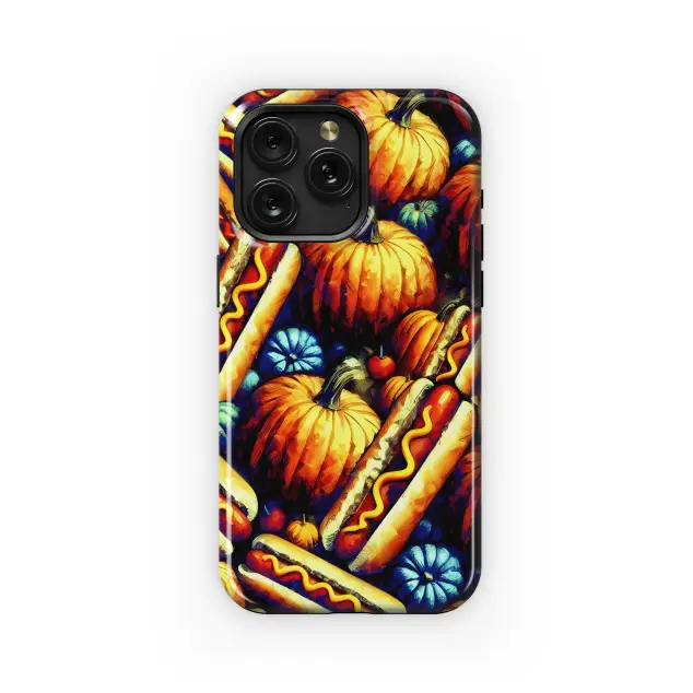 Samsung Galaxy Note 10 Plus Artistic Watercolor Pumpkin and Hot Dog Phone Case
