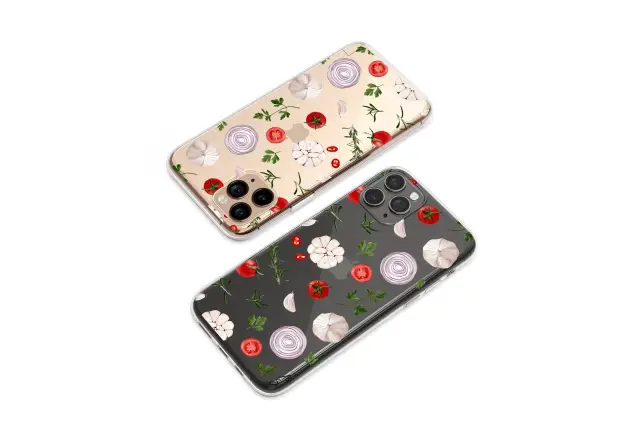 Samsung Galaxy Note 10 Plus Clear Clear Glitch Art Vegetable Pattern Tomato Garlic Design S S Phone Case