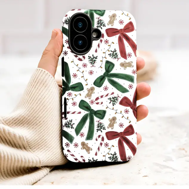 Samsung Galaxy Note 10 Plus Festive Christmas Pattern with Gingerbread and Bows S S Phone Case