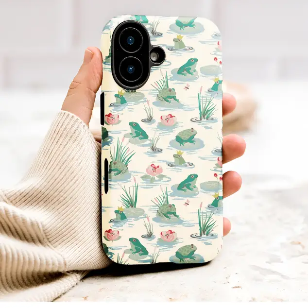 Samsung Galaxy Note 10 Plus Whimsical Frog Prince Pond Life Pattern Mini S S Phone Case