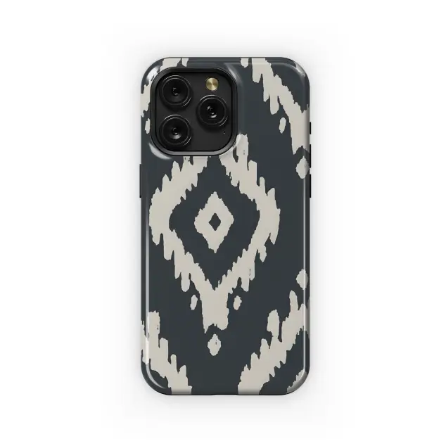 Samsung Galaxy Note 20 Ultra Ikat Geo Shapes Black and Cream Phone Case