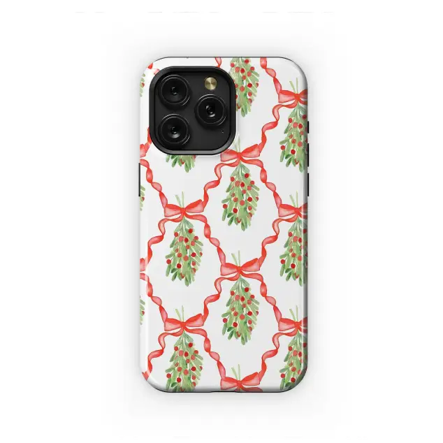 Samsung Galaxy Note 20 Christmas Mistletoe Pattern with Red Bows Mini S S Phone Case