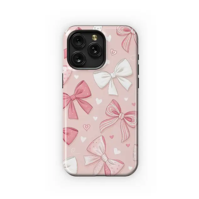 Samsung Galaxy Note 9 Coquette Pink Bows and Heart Pattern Accessory Mini S S Phone Case
