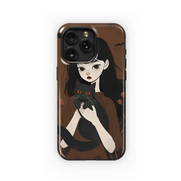 Samsung Galaxy S10 Lite Girl and Black Cat Phone Case