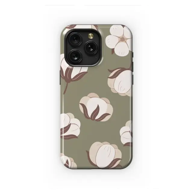 Samsung Galaxy S10 Plus Earthy Sage Green Cotton Blooms Phone Case