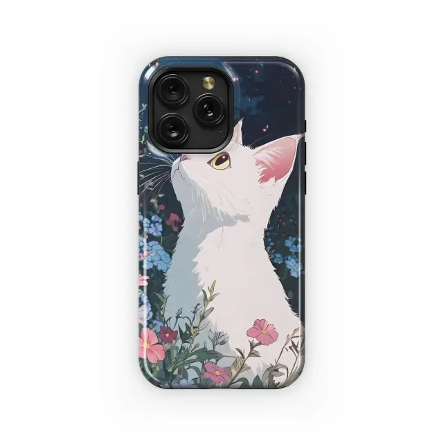 Samsung Galaxy S20 5G Anime White Cat in Flowers Phone Case