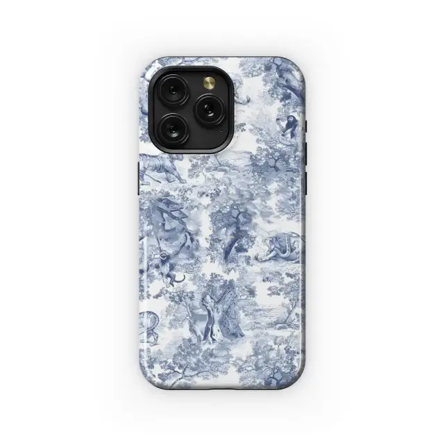 Samsung Galaxy S20 FE 2022 Blue Toile Jungle Print Phone Case