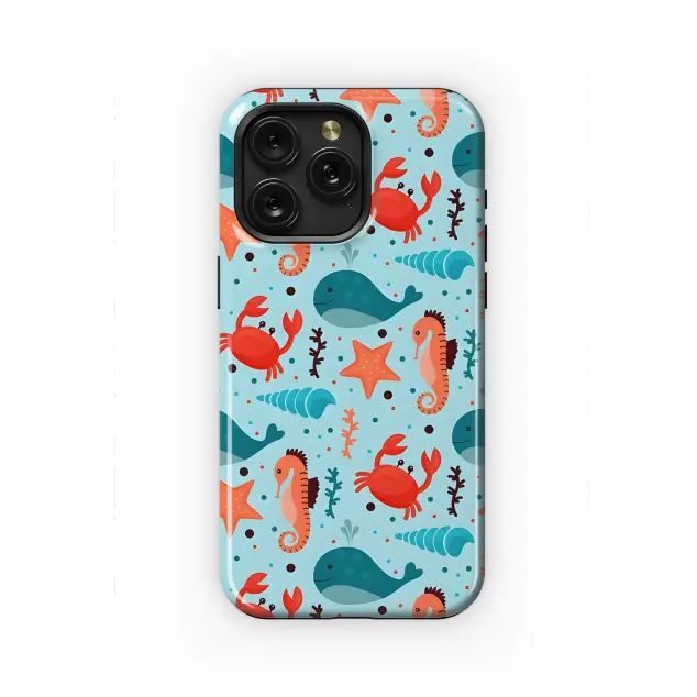 Samsung Galaxy S20 FE 2022 Sea Animals Cartoon Seamless Pattern Phone Case