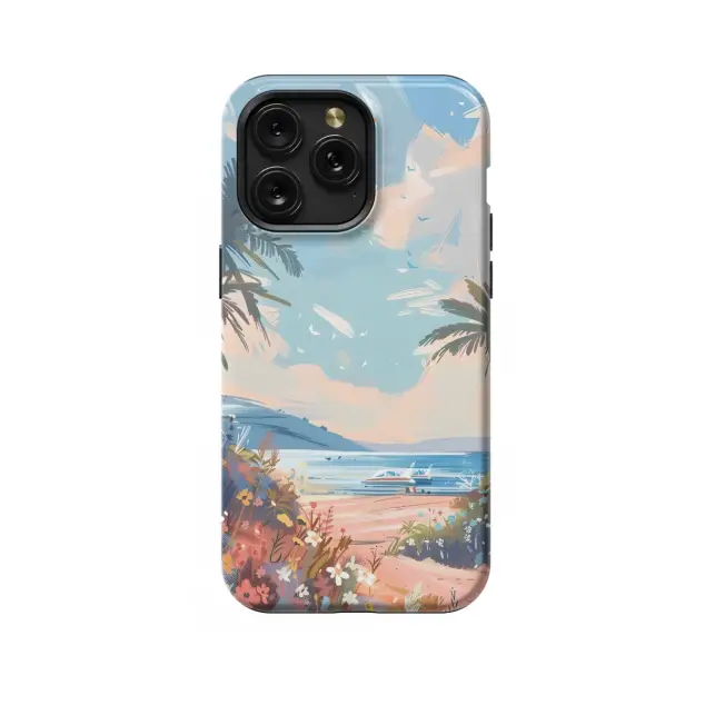 Samsung Galaxy S20 FE 2022 Vibrant Summer Beach Palm Sea Phone Case